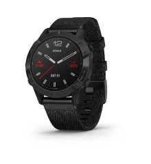 Смарт-часы Garmin Fenix 6 Sapphire, черное покрытие DLC, с черным плетеным ремешком