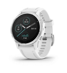 Смарт-часы Garmin Fenix 6S серебристые с белым ремешком