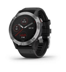 Смарт-часы Garmin Fenix 6S серебристые с черным ремешком