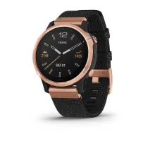 Garmin Fenix ​​6S Sapphire Smartwatch in Rose Gold with a Black Braided Strap