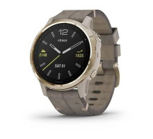 Смарт-часы Garmin Fenix 6S Sapphire золотистые с серым кожаным ремешком