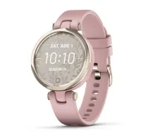 Смарт-часы Garmin Lily Sport с кремово-золотистым безелем, розовым корпусом и силиконовым ремешком