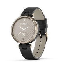 Смарт-часы Garmin Lily Classic Cream Gold с черным корпусом и ремешком из итальянской кожи