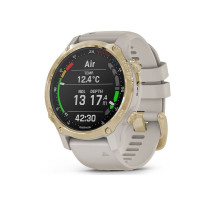 Смарт-годинник Garmin Descent Mk2S Light Gold зі світло-пісковим силіконовим ремінцем