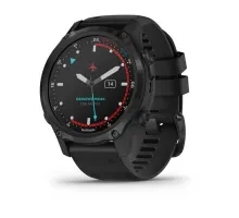 Смарт-годинник Garmin Descent Mk2S Carbon Gray DLC Black із чорним силіконовим ремінцем