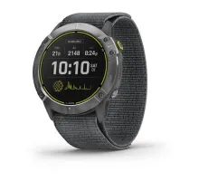 Смарт-часы Garmin Enduro, серый стальной корпус, серый нейлоновый ремешок UltraFit