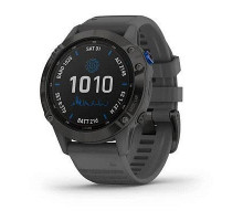 Смарт-годинник Garmin Fenix ​​6 Pro Solar чорний з сірим ремінцем