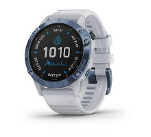 Смарт-годинник Garmin Fenix ​​6 Pro Solar, синій мінерал Titanium з білим ремінцем