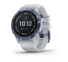 Смарт-годинник Garmin Fenix ​​6 Pro Solar, синій мінерал Titanium з білим ремінцем