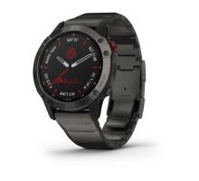Смарт-годинник Garmin Fenix ​​6 Pro Solar титанові сірі з DLC-покриттям та титановим ремінцем