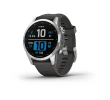 Смарт-часы Garmin Fenix 7S серебристые с ремешком серый графит