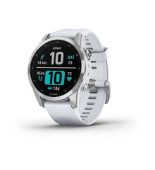 Смарт-годинник Garmin Fenix ​​7S сріблястий з білим ремінцем