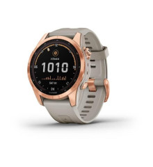 Смарт-годинник Garmin Fenix ​​7S Solar рожеве золото зі світло-бежевим ремінцем