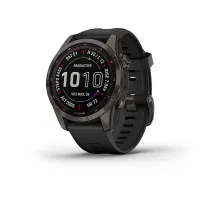 Смарт-годинник Garmin Fenix ​​7S Sapphire Solar титанові сірі DLC з чорним ремінцем Black Band