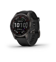 Смарт-годинник Garmin Fenix ​​7S Sapphire Solar титанові сірі DLC з чорним ремінцем Black Band