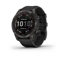 Garmin Fenix ​​7 Sapphire Solar Smartwatch in Titanium Black DLC with Black Strap