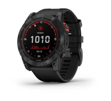 Смарт-часы Garmin Fenix 7X Solar серые с черным ремешком