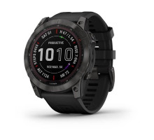 Смарт-годинник Garmin Fenix ​​7X Sapphire Solar титановий DLC сірий карбон з чорним ремінцем