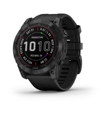 Смарт-годинник Garmin Fenix ​​7X Sapphire Solar чорний титановий DLC з чорним ремінцем