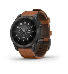 Garmin Epix (Gen 2) Sapphire Black Titanium Smartwatch with Chestnut Leather Strap