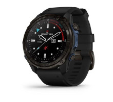 Смарт-часы Garmin Descent Mk3i - 51 мм, титан Carbon Grey DLC с черным силиконовым ремешком