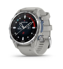 Garmin Descent Mk3 Smartwatch - 43mm, Stainless Steel, Gray Silicone Strap