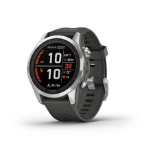 Смарт-часы Garmin Fenix 7S Pro - Solar Edition - серебристые с графитовым ремешком