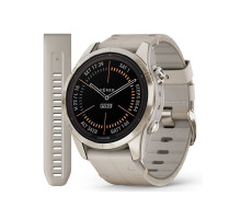 Garmin Fenix ​​7S Pro Smartwatch - Sapphire Solar Edition - Soft Gold with Sand Leather Strap
