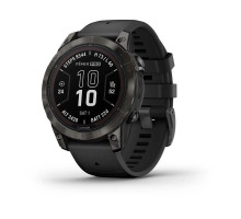 Смарт-годинник Garmin Fenix ​​7 Pro - Sapphire Solar Edition - темно-сірий титан DLC Carbon з чорним ремінцем