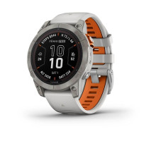 Garmin Fenix ​​7 Pro Smartwatch - Sapphire Solar Edition - Titanium Case with Smoke Gray/Orange Band