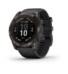 Смарт-годинник Garmin Fenix ​​7X Pro - Sapphire Solar Edition - темно-сірий титан DLC Carbon з чорним ремінцем