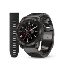 Смарт-часы Garmin Fenix ​​7X Pro - Sapphire Solar Edition - темно-серый титан DLC Carbon с титановым браслетом