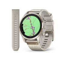 Смарт-годинник Garmin Epix Pro (Gen 2) - Sapphire Edition 42 mm - ніжно-золотисті з нейлоновим ремінцем