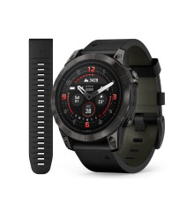 Garmin Epix Pro (Gen 2) - Sapphire Edition 47mm - Dark Gray Titanium DLC Carbon with Leather Strap