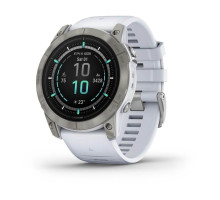 Смарт-часы Garmin Epix Pro (Gen 2) - Sapphire Edition 51 mm - титан с ремешком цвета молочного кварца