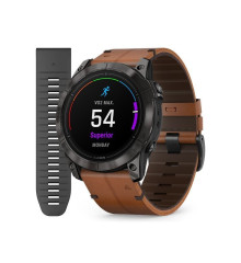 Garmin Epix Pro (Gen 2) - Sapphire Edition 51mm - Titanium DLC Carbon with Chestnut Leather Strap