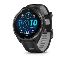 Смарт-годинник Garmin Forerunner 965 з карбоново-сірим титановим безелем, чорним корпусом та чорно-сірим силіконовим ремінцем