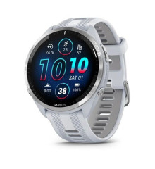 Смарт-часы Garmin Forerunner 965 с титановым безелем, белым корпусом и бело-серым силиконовым ремешком