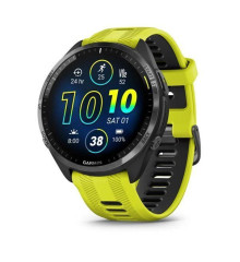 Смарт-часы Garmin Forerunner 965 с карбоново-серым титановым безелем, черным корпусом и желтым силиконовым ремешком