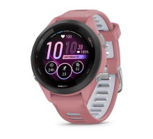 Смарт-годинник Garmin Forerunner 265s з чорним безелем, рожевим корпусом та рожево-сірим силіконовим ремінцем