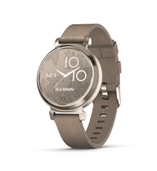 Смарт-часы Garmin Lily 2 Classic кремово-золотистые, ремешок из нейлона кофейного цвета