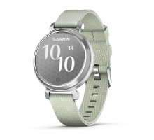 Garmin Lily 2 Classic Smartwatch in Silver with a Sage Nylon Strap