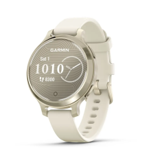 Смарт-часы Garmin Lily 2 Active в цвете лунное золото с силиконовым ремешком цвета слоновой кости