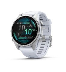 Смарт-часы Garmin Fenix 8 – 43 мм, AMOLED, серебристые с силиконовым ремешком цвета белый камень