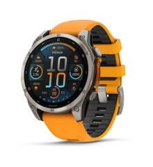 Смарт-часы Garmin Fenix 8 – 47 мм, AMOLED Sapphire, титан с силиконовым ремешком цвета Spark Orange/Graphite