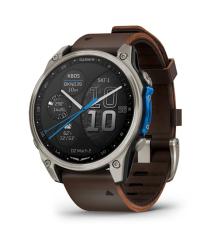 Garmin D2 Mach 2 Smartwatch (47mm) Titanium with Brown Oxford Leather Strap