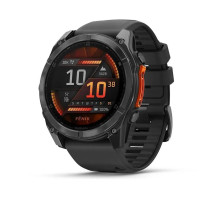 Смарт-годинник Garmin Fenix ​​8 – 51 мм, AMOLED, сланцево-сірі з чорним силіконовим ремінцем