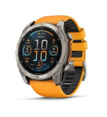 Смарт-часы Garmin Fenix 8 – 51 мм, AMOLED Sapphire, титан с силиконовым ремешком цвета Spark Orange/Graphite
