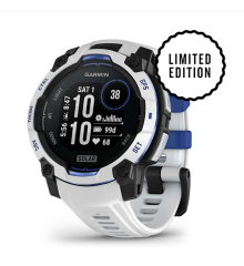 Смарт-часы Garmin Instinct 3 (45 мм) Solar, цвет белый камень с ремешком Whitestone/Bolt Blue