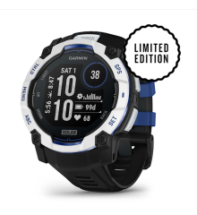 Смарт-часы Garmin Instinct 3 (50 мм) Solar, цвет белый камень с черно-синим ремешком